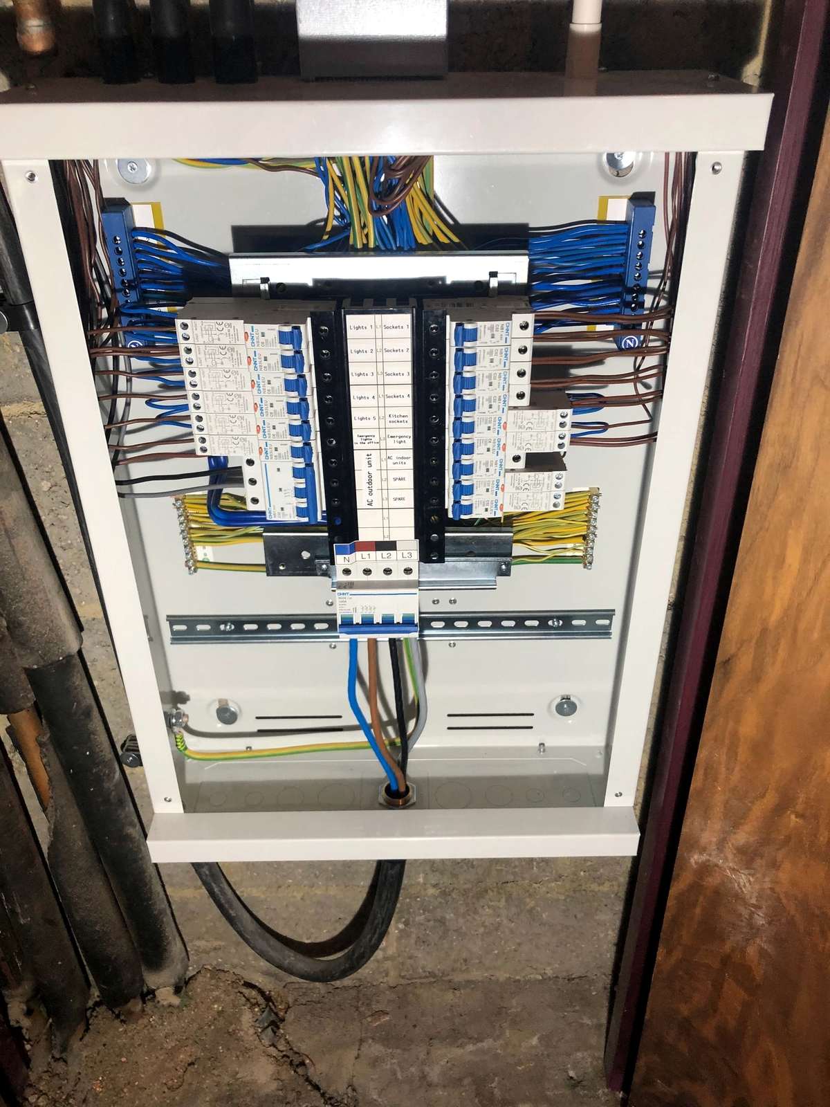 A distribution board installed and wired by Daniel Electrical Services